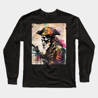 skeletal pirate Long Sleeve T-Shirt